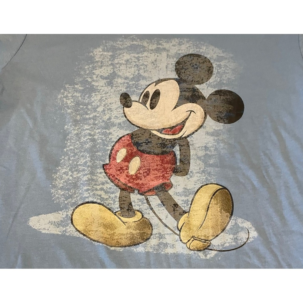 Walt Disney MICKEY MOUSE Tshirt Blue Junior‎ Size XXL 19 Wonderful World Disney - Picture 2 of 6